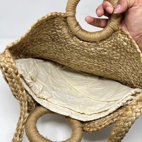 Zara Trafaluc Collection Ratan Beach Bag Shoulder Purse Boho Resort Vacation - Picture 3 of 8